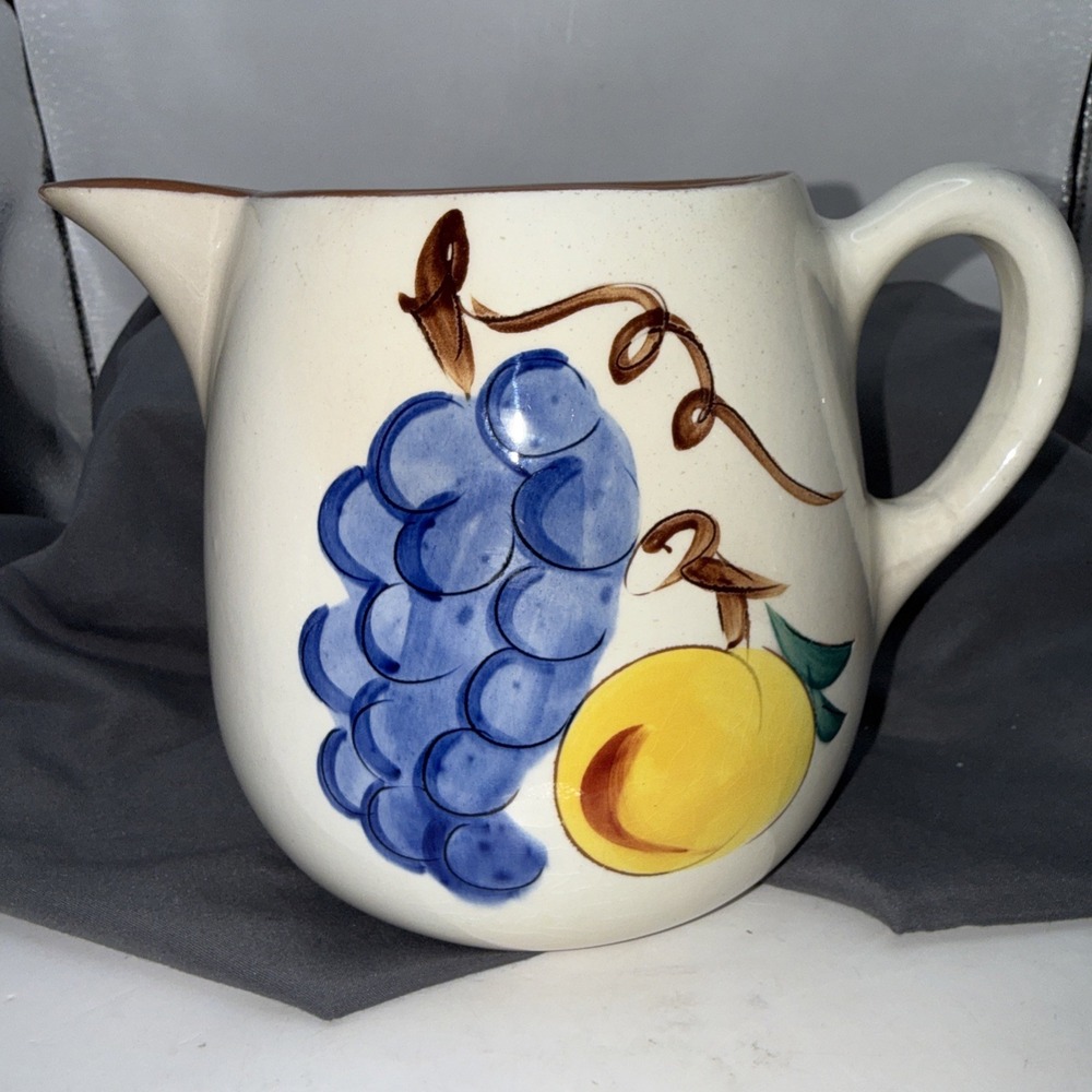 Vintage Stangl Pottery FRUIT Pattern 1QT  Hand Painted MidCentury PITCHER